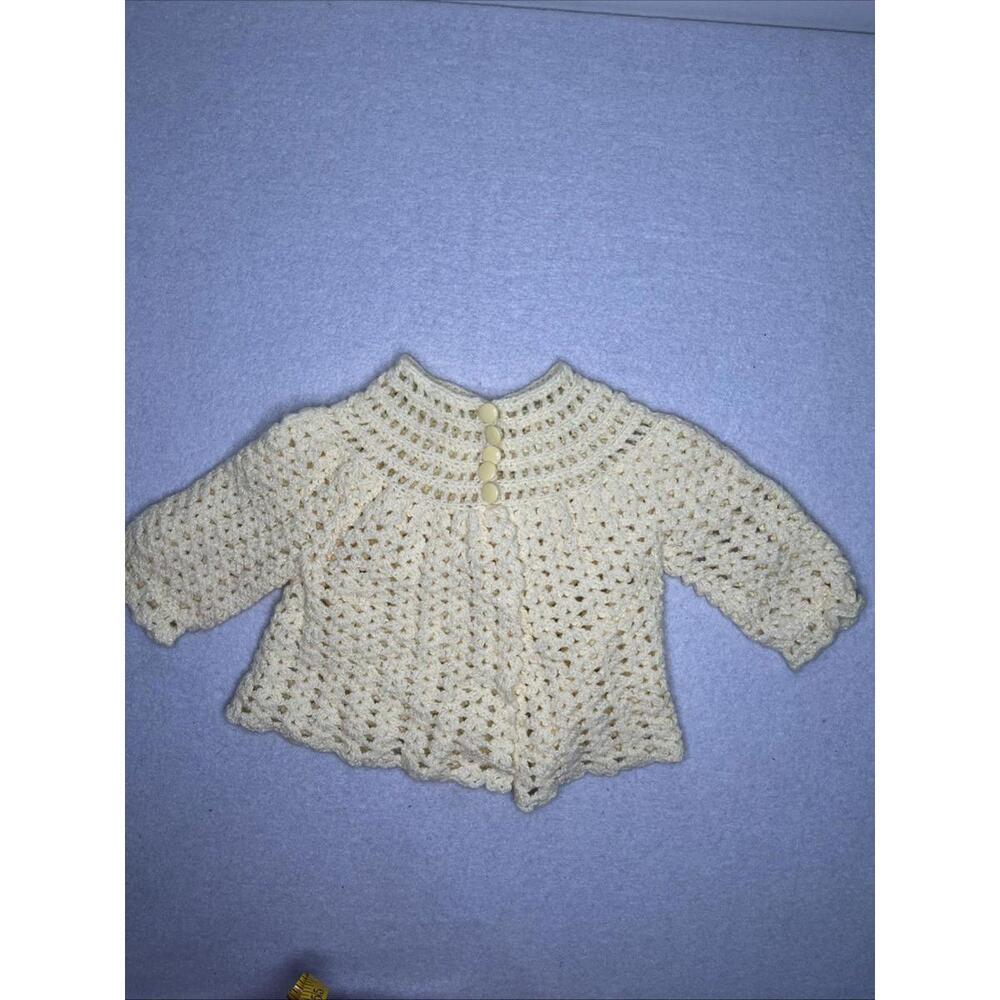 Baby hand crochet sweater Yellow